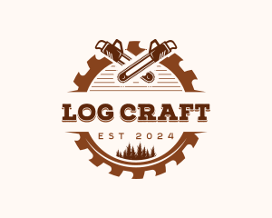 Chainsaw Tree Logging logo design