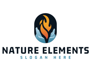 Round Fire Ice logo design