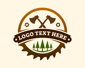 Axe Lumber Carpentry Badge logo