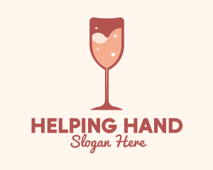 Sparkling Heart Wine logo design