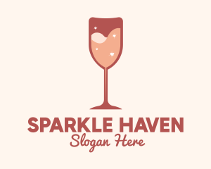 Sparkling Heart Wine logo design