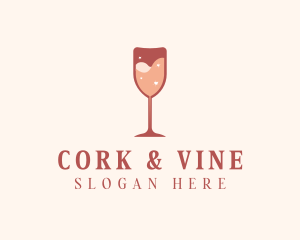 Sparkling Heart Wine logo design