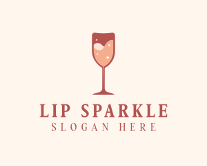 Sparkling Heart Wine logo design