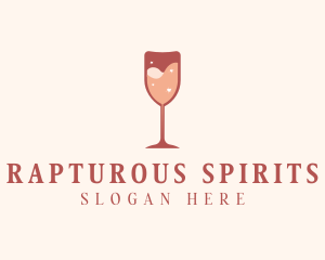 Sparkling Heart Wine logo design