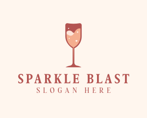 Sparkling Heart Wine logo design