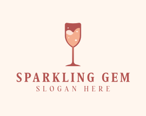 Sparkling Heart Wine logo design