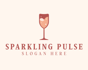 Sparkling Heart Wine logo design