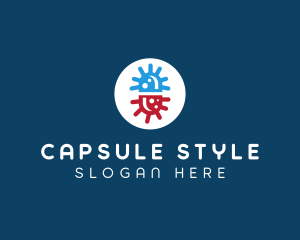 Virus Medical Capsule logo design