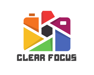 Colorful Camera Hexagon logo