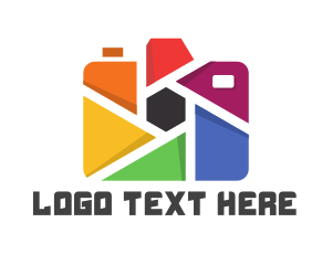 Picture - Colorful Camera Hexagon logo design
