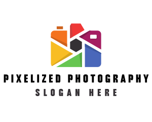 Colorful Camera Hexagon logo design