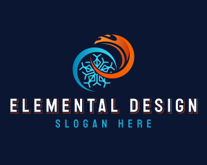 Fire Ice Cooling Ventilation logo design