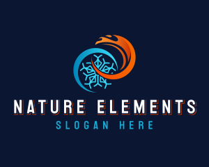 Fire Ice Cooling Ventilation logo design