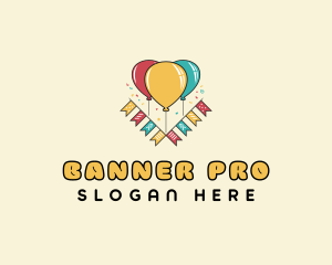 Balloon Banner Party logo design