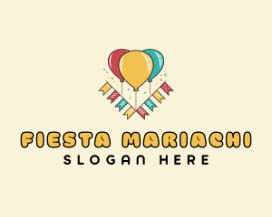 Balloon Banner Party logo design