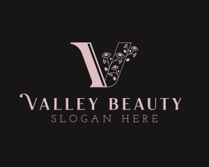 Nature Beauty Spa Letter V logo design