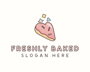 Cookie Bakery Heart logo design