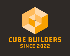 Yellow Construction Cube logo design