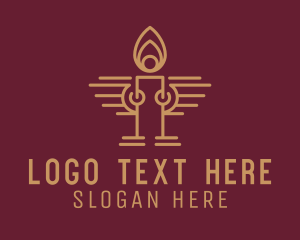 Gold Spiritual Candlestick  Logo