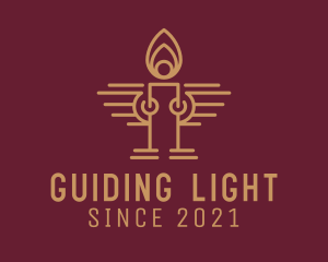 Gold Spiritual Candlestick  logo design