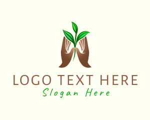 Hand Plant Leaves logo