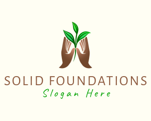 Hand Plant Leaves logo