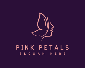 Pink Butterfly Face logo design