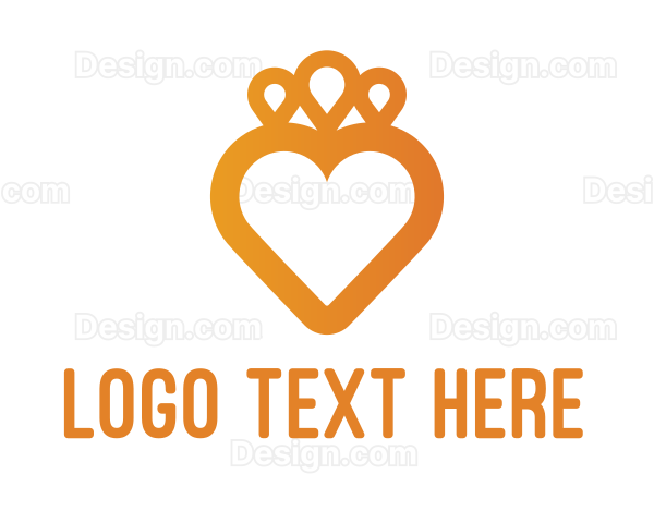 Orange Heart Crown Logo