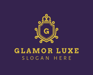 Gold Luxe Crown Shield  logo design