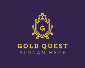 Gold Luxe Crown Shield  logo design