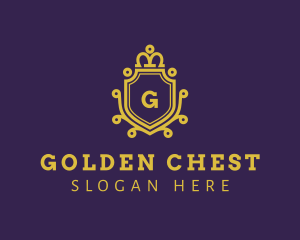 Gold Luxe Crown Shield  logo design