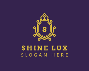 Gold Luxe Crown Shield  logo design