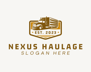 Logistics Trucking Badge logo design