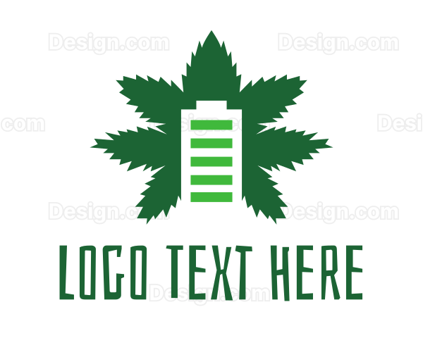 Green Cannabis Battery Logo