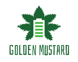 Green Cannabis Battery  logo design