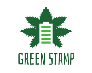 Green Cannabis Battery  logo design