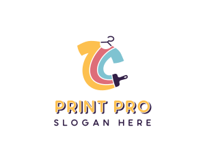 Paint Brush T-shirt Printing logo design