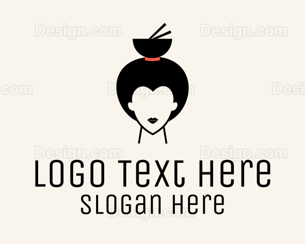 Asian Geisha Meal Bowl Logo