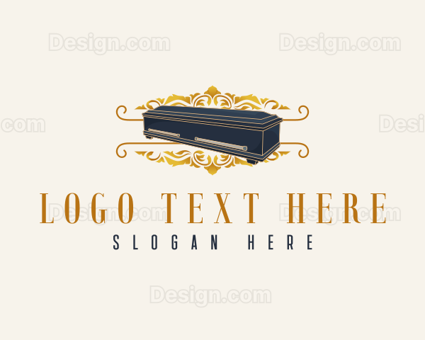 Ornamental Funeral Coffin Logo