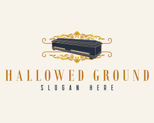 Ornamental Funeral Coffin logo design