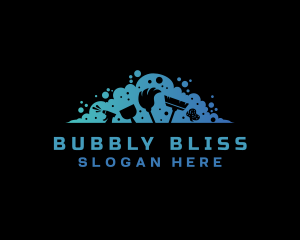 Bubble Cleaning Housekeeping logo design