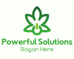 Cannabis Power Button logo design