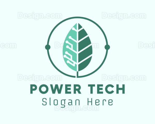 Biotech Agritech Leaf Circuit Logo