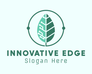 Biotech Agritech Leaf Circuit logo design