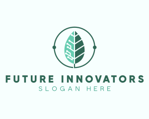 Biotech Agritech Leaf Circuit logo design