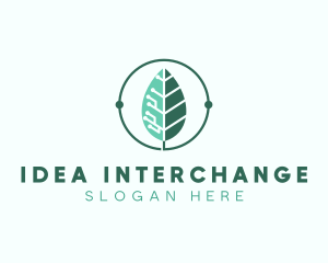 Biotech Agritech Leaf Circuit logo design