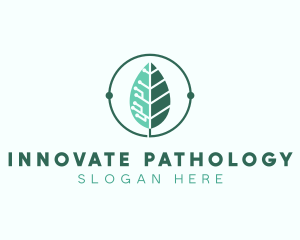 Biotech Agritech Leaf Circuit logo design