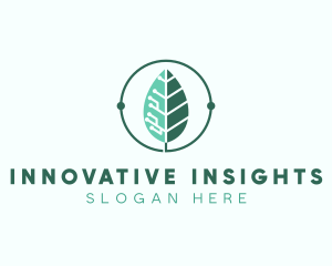 Biotech Agritech Leaf Circuit logo design