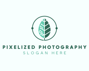 Biotech Agritech Leaf Circuit logo design