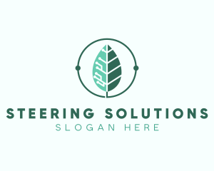 Biotech Agritech Leaf Circuit logo design